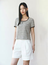 Women's Tweed-Texture Square-Neck T-Shirt